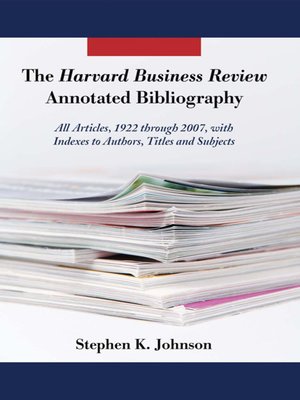 cover image of The Harvard Business Review Annotated Bibliography